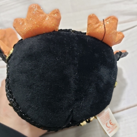 TY Flippables Beanie Boos Omen Bat 9.5" Plush Stuffed Animal Sequins Black Gold - Picture 6 of 10